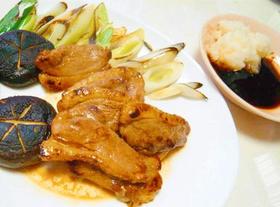 *鴨肉とねぎのソテー 辛味大根ソースで*