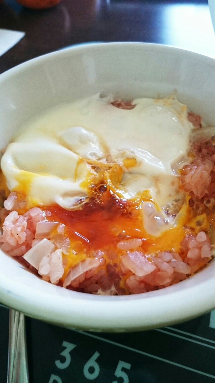 時短簡単卵かけご飯風マグカップオムライスの画像