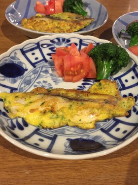 にんにく風味☆白身魚の羽根つきピカタ