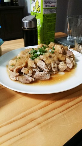 レンジで簡単 あっさりおろしポン酢蒸し鶏