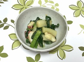 みかん酢で作るネギとタコのぬた