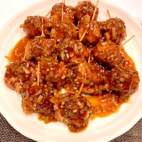 長ネギの豚肉巻き唐揚げ~中華風ソース~