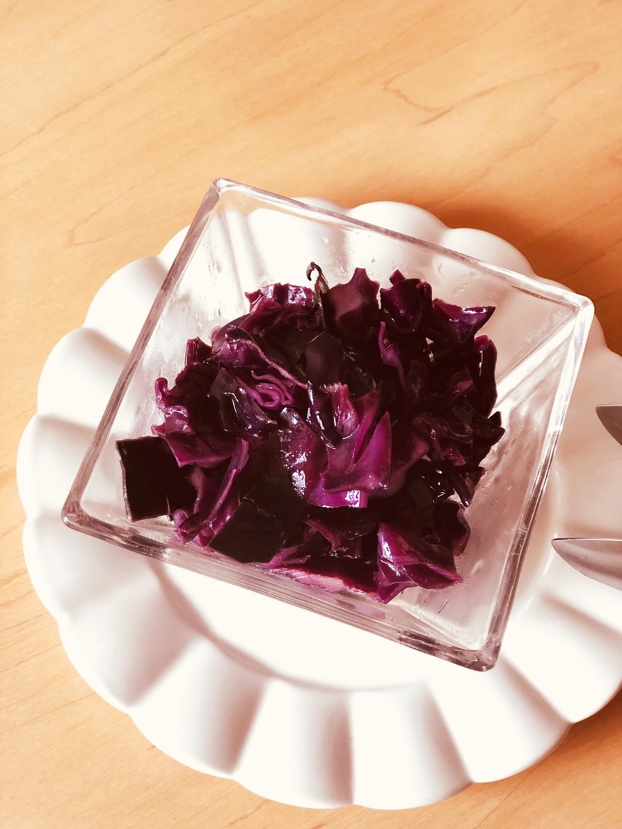 ビニール袋de紫キャベツのサラダの画像
