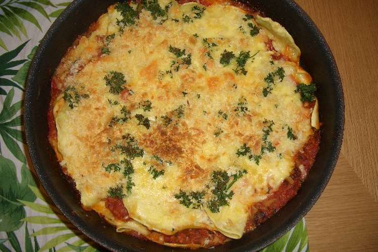 フライパンと豆乳で作る丸いラザニア レシピ 作り方 By じょるじーな クックパッド