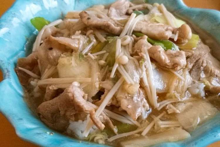 白菜 豚肉 えのきのあんかけ丼 レシピ 作り方 By ヴェーラ クックパッド 簡単おいしいみんなのレシピが352万品