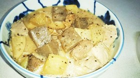 豚大根蒟蒻味噌煮(血管ダイエット1329