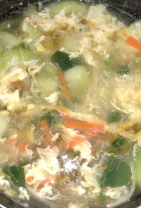 温まる！チンゲン菜と卵のスープ