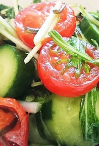 水菜と塩昆布のサラダ