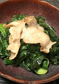 豚肉とターツァイの生姜炒め