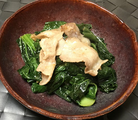 豚肉とターツァイの生姜炒め