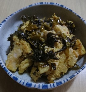 簡単☆鶏胸肉の高菜炒め