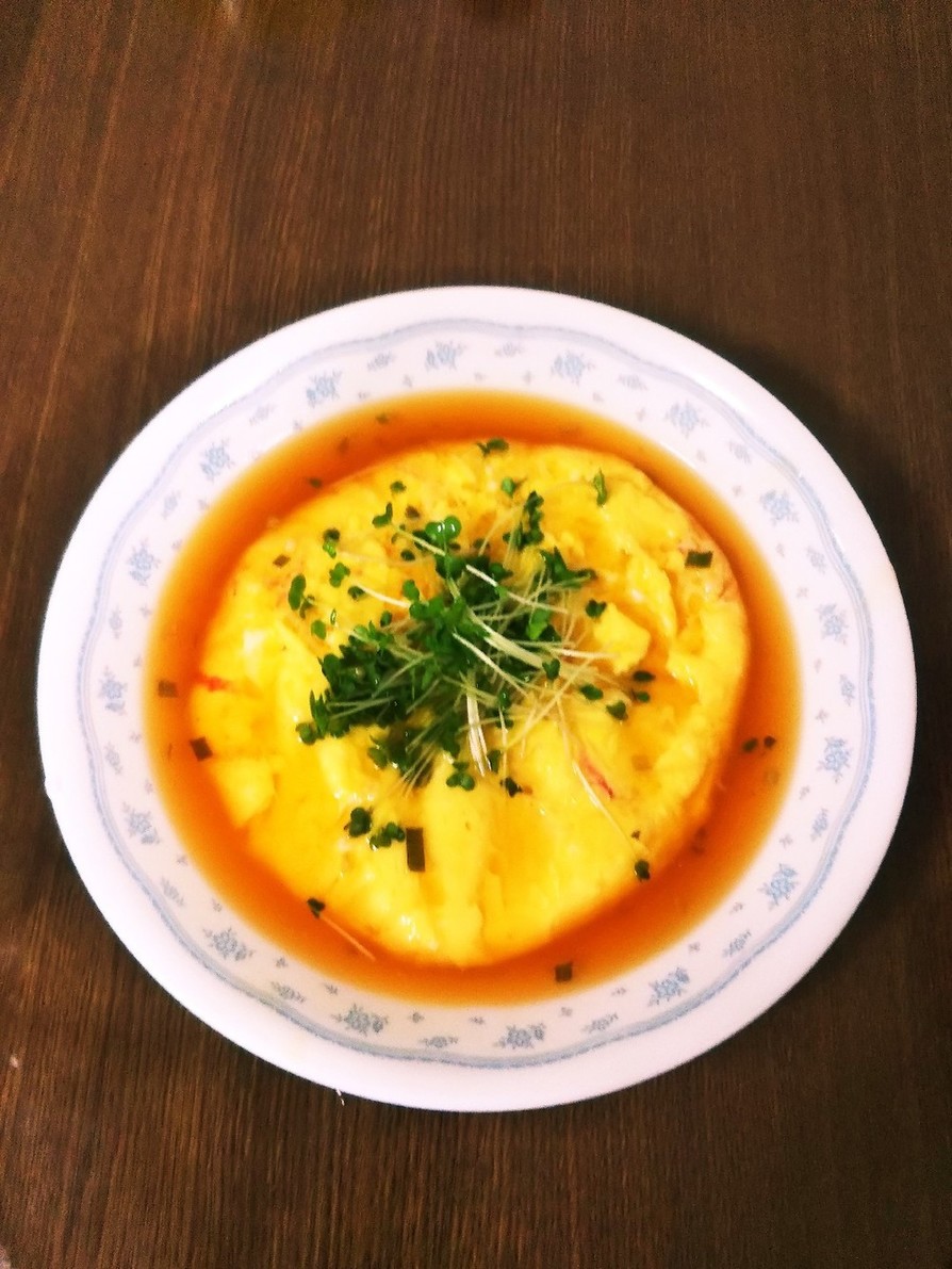 サッポロ一番しょう油味のスープでかに玉♪の画像