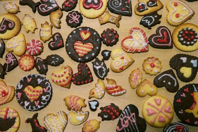 バレンタインに 可愛いアイシングクッキー レシピ 作り方 By 草の穂 クックパッド