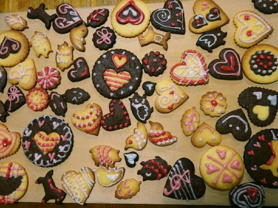 バレンタインに、可愛いアイシングクッキーの画像