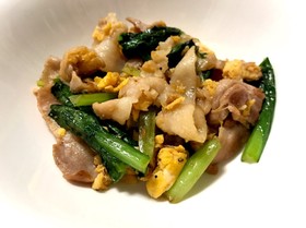 焼肉のタレで簡単!豚こまと小松菜の卵炒め