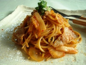 豚キムチのパスタ