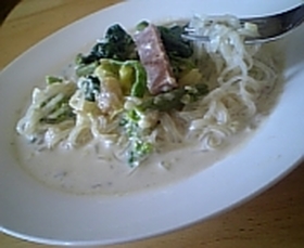 フライパンで簡単☆しらたきでパスタ風★