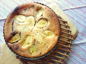 生クリームで簡単!バナナマーブルケーキ