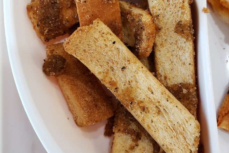 1歳10ヶ月 パン耳の黒ごまきなこ和え レシピ 作り方 By Cc クックパッド 簡単おいしいみんなのレシピが359万品