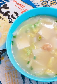 サッポロ一番スープdeとろ〜り白菜豆腐♡