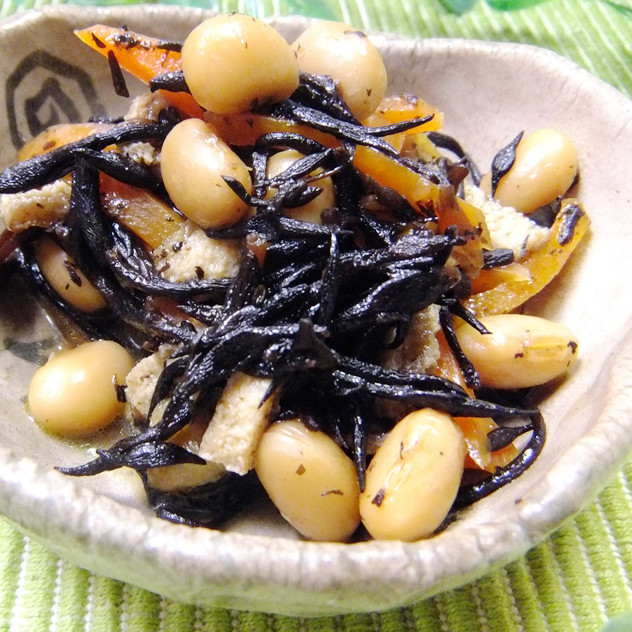 食物繊維たっぷり☆大豆とひじきの煮物の画像