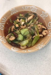 むきえびと青梗菜の生姜炒め