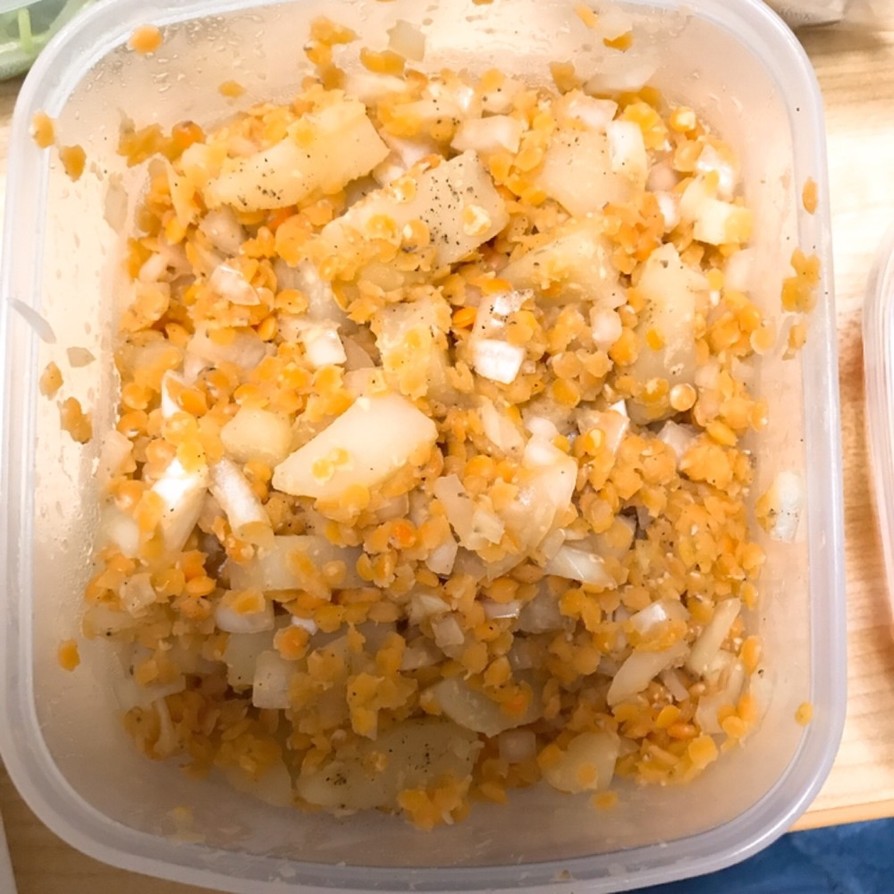 レンズ豆のサラダ（味噌マヨ味）の画像