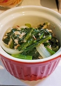 小松菜とツナのペペロンチーノ風