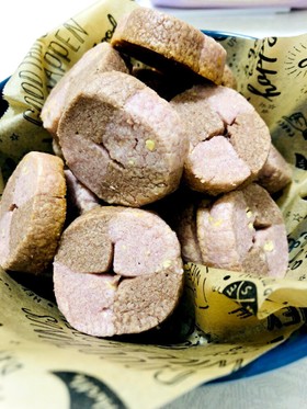紫芋とココアの2色ホワイトクッキー