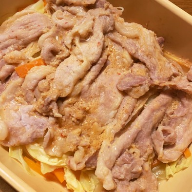 豚肉と野菜のピリ辛簡単レンジ蒸しの写真