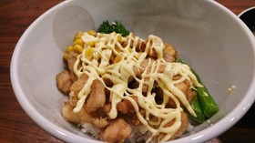 【幼児食】鶏ももマグロのから揚げ合わせ丼