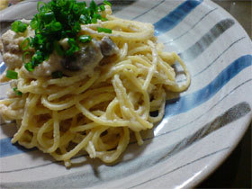 カロリー控えめ☆明太子豆腐クリームスパ