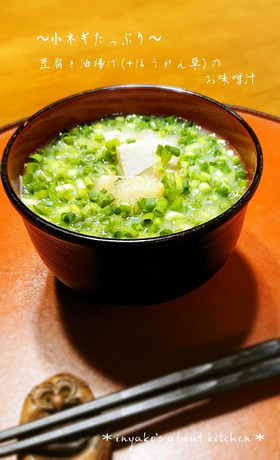 *小葱大量消費!豆腐と油揚げの味噌汁*