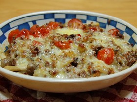 ミニトマトと納豆のチーズ焼き