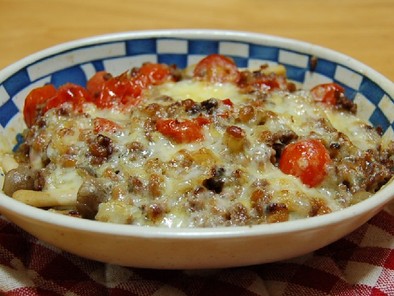 ミニトマトと納豆のチーズ焼きの写真