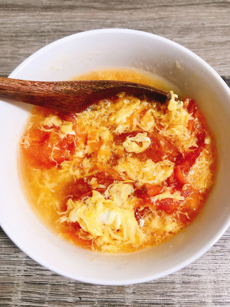 トマトと卵の簡単スープ 夜食にも！の画像
