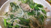 簡単中華・豚肉とニラとモヤシの塩炒めの写真