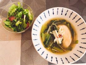 ささみと小松菜あったかスープ