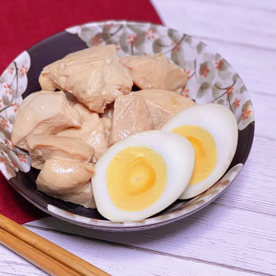 低糖質&低脂質！鶏むね肉と卵のさっぱり煮の画像