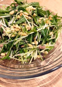 ツナ缶とたっぷり水菜の簡単サラダ
