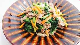 大根葉と豚肉のオイスターソース炒め