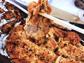男の料理 BBQに最適 豚ロースの味噌釜
