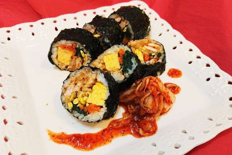 キンパ風 豚キムチ入り海苔巻き レシピ 作り方 By Mstcooking クックパッド 簡単おいしいみんなのレシピが365万品