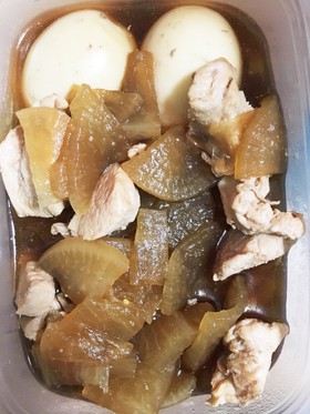 胸肉と大根と卵の甘辛煮(砂糖不使用)