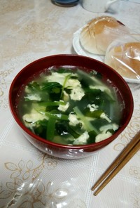 塩ラーメン粉末スープ使用わかめスープ