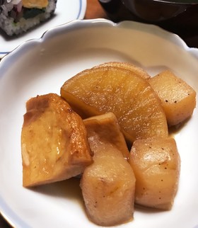 恵方巻きの椎茸の煮汁で簡単煮物♪