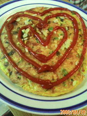 お好み焼き風オムライス♪