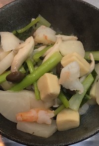 海老と蕪と高野豆腐のポン酢煮