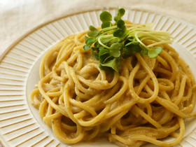 簡単♪のり佃煮クリームパスタ
