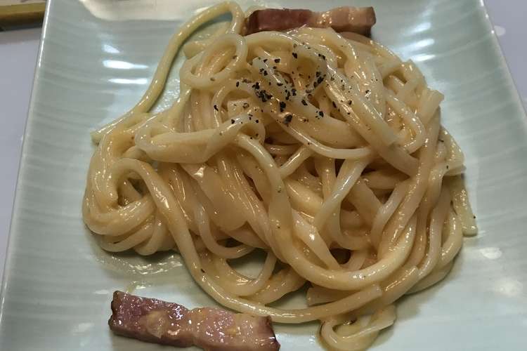 レッドカルボナーラ うどん レシピ 作り方 By しーけさんです クックパッド